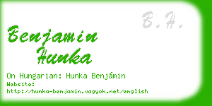 benjamin hunka business card