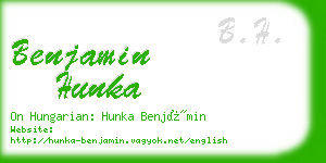 benjamin hunka business card